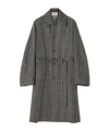Lanvin Checked Wool Car Coat In Black