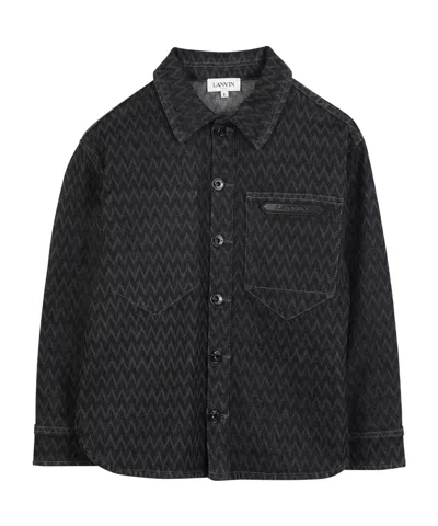 Lanvin Long-sleeved Denim Shirt In Black