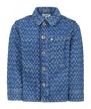 Lanvin Denim Shirt For Boy With Logo And Curb Motif In Blue