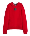Lanvin Long-sleeved Hooded Hoodie In Red
