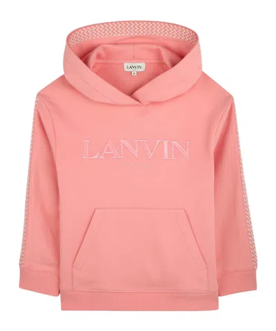 Lanvin Long-sleeved Hooded Sweatshirt In Pink