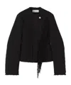 Lanvin Asymmetrical Fringe Blazer Button Detail In Black