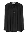 Lanvin Long-sleeved Pleated Blouse In Black