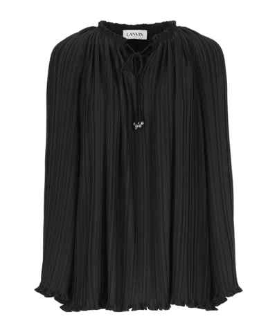 LANVIN LONG-SLEEVED PLEATED BLOUSE