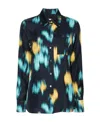 Lanvin Unique Print Silk Blouse In Black