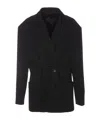 Lanvin Drawstring Waist Deconstructed Jacket In Black