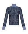 Lanvin Lurex Thread Turtleneck Jumper In Blue