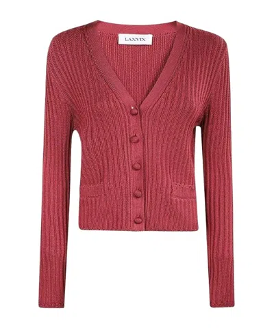 Lanvin Long-sleeved Sweater In Brown