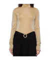 Lanvin Long-sleeved Top In Nude
