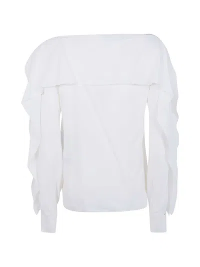 Lanvin Long Sleeves Top With Ruffles In White