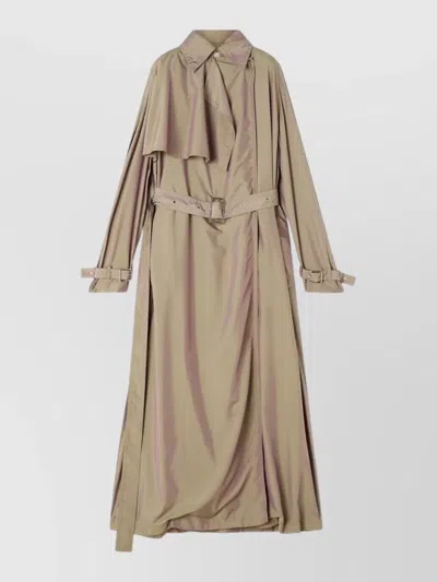 Lanvin Long Trench Coat Belted Waist Epaulettes