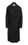 Lanvin Long Wool Peacoat In Dark Grey