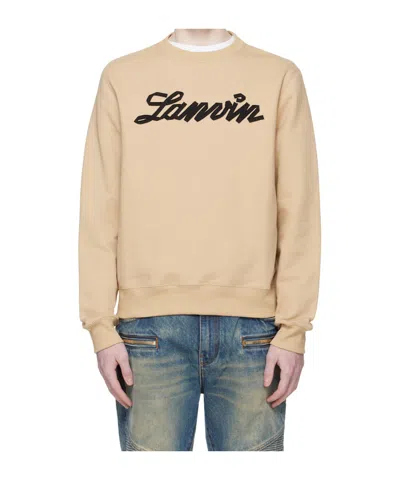 Lanvin Long-sleeved Crew Neck Sweatshirt In Neutral