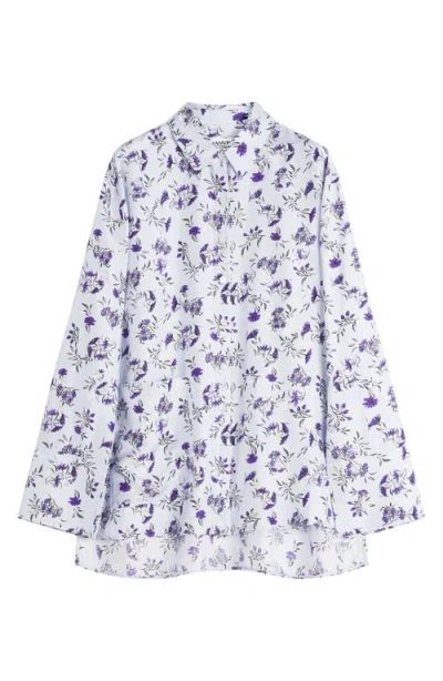 Lanvin Loose-fit Printed Silk Shirt In White