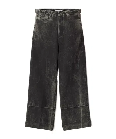 Lanvin Loose Fit Washed Denim Pants In Black