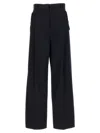 Lanvin Blue Loose Leg Front Pleat Pants In Black