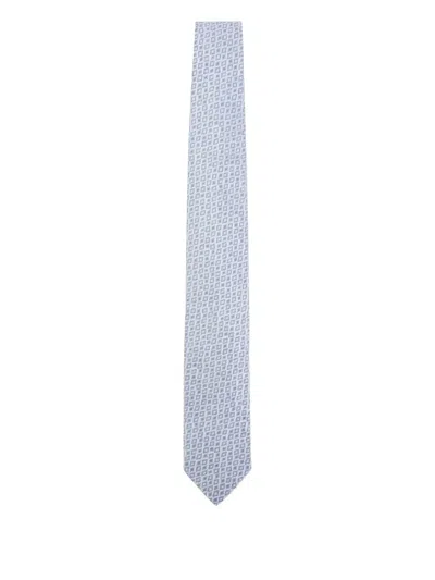 Lanvin Losange-pattern Tie In Gray