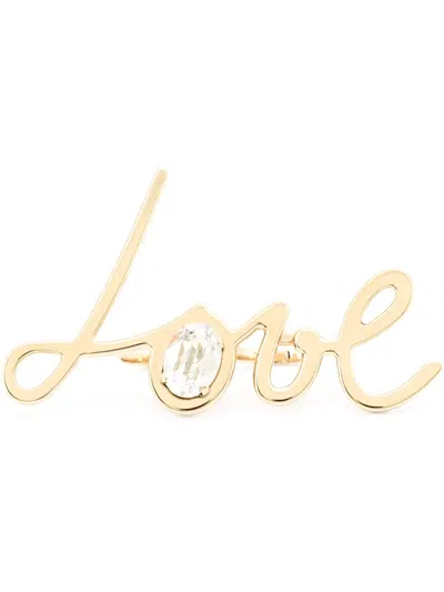 Lanvin Love Double-finger Ring In Gold