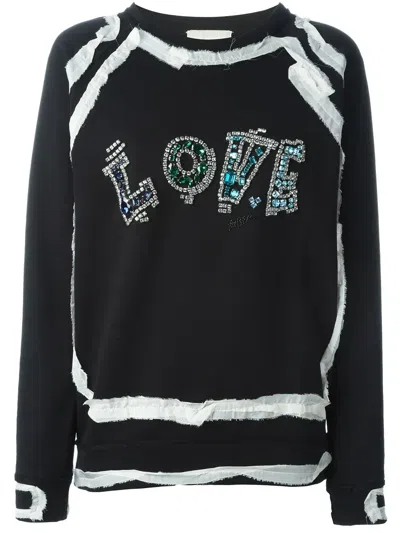 Lanvin Love Embroidered Jumper In Black