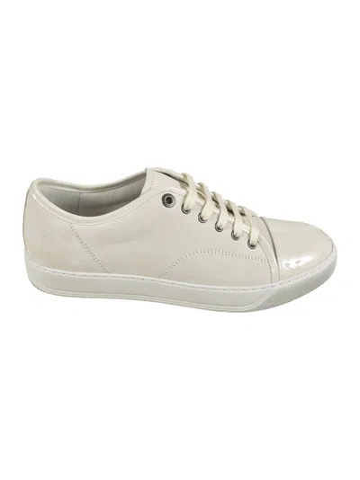 Lanvin Low Laced-up Sneakers In White