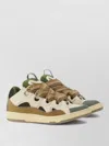 Lanvin Low-top Sneakers With Dynamic Panel Design And Textured Finish In Multi