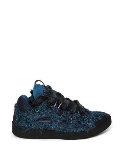 Lanvin Low Top Curb Sneakers In Blue Green
