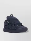 Lanvin Low Top Leather Sneakers With Perforated Detailing