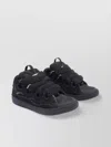 Lanvin Low Top Leather Sneakers With Perforated Toe