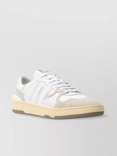 Lanvin Low Top Panelled Sneakers With Round Toe In White