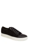 Lanvin Low-top Sneakers With Glossy Patent Toe Cap And Suede Upper In Black