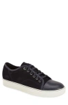 Lanvin Low-top Sneakers With Glossy Patent Toe Cap And Suede Upper In Blue