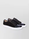 Lanvin Panelled Patent-leather And Velvet Low-top Trainers