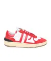 Lanvin Clay Low Top Sneakers In Leather And Nylon Color White/red In Multicolor