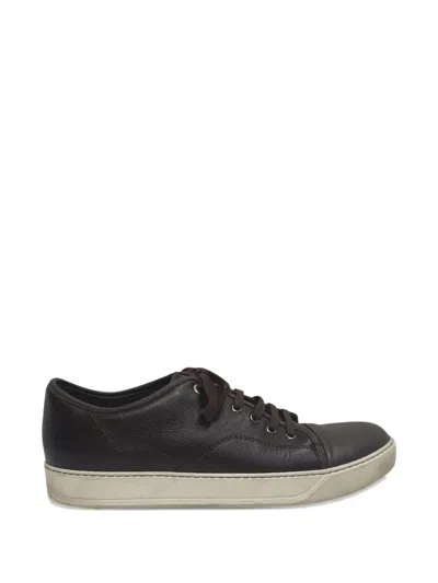 Pre-owned Lanvin Low-top Leather Sneakers In Brown