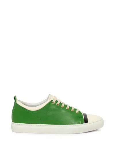Lanvin Low-top Panelled Sneakers In Green