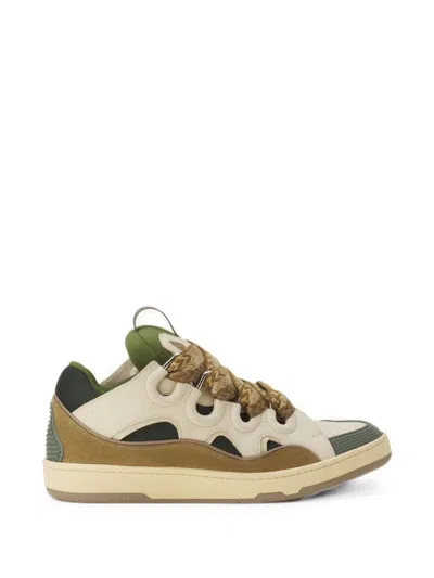 Lanvin Low-top Sneakers With Dynamic Panel Design And Textured Finish In Multi