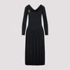 Lanvin Black Ls Drape Midi Dress In Black