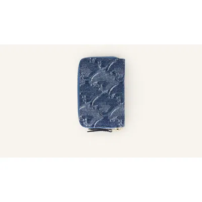 Lanvin Lunar Year Zipped Cardholder In Denim In Blue