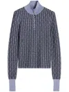 Lanvin Lurex Thread Turtleneck Jumper In Blue