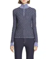 Lanvin Lurex Thread Turtleneck Jumper In New Blue