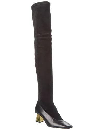Lanvin M&e Suede Over-the-knee Boot In Black