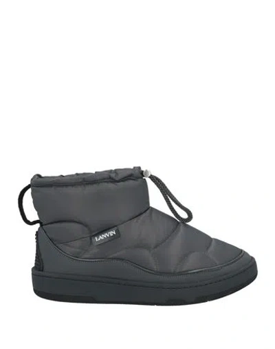 Lanvin Man Ankle Boots Steel Grey Size 9 Polyamide, Polyurethane, Polyester, Calfskin, Viscose