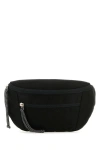 Lanvin Man Black Nylon Curb Belt Bag In Black