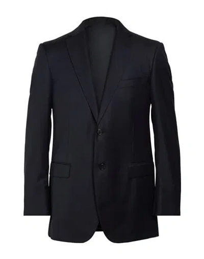 Lanvin Man Blazer Midnight Blue Size 38 Wool In Black