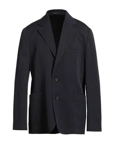 Lanvin Man Blazer Midnight Blue Size 44 Virgin Wool, Cotton
