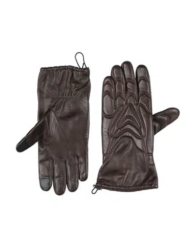 Lanvin Man Gloves Dark Brown Size 10 Lambskin