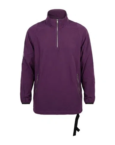 Lanvin Man Jacket Dark Purple Size Xl Cotton, Polyamide