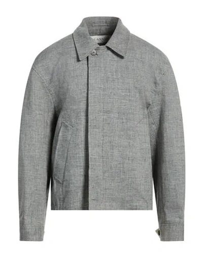 Lanvin Man Jacket Grey Size 40 Linen, Elastane In Gray