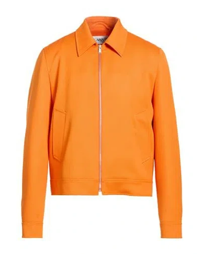 Lanvin Man Jacket Orange Size 40 Wool
