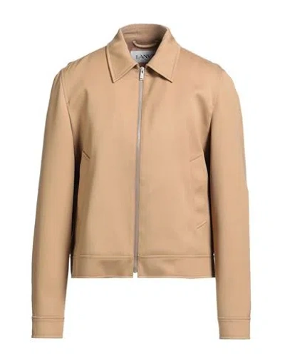 Lanvin Man Jacket Sand Size 40 Wool In Brown